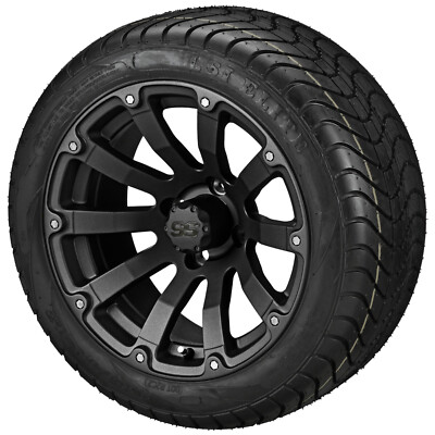 (4) 215/40-12 LSI Elite Low Profile Tires on 12x7 Matte Black Beast Wheels