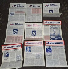 Vtg Lot of 12 Buffalo Bills Bulletin + 1981 Training Camp Program 1976 - 1982