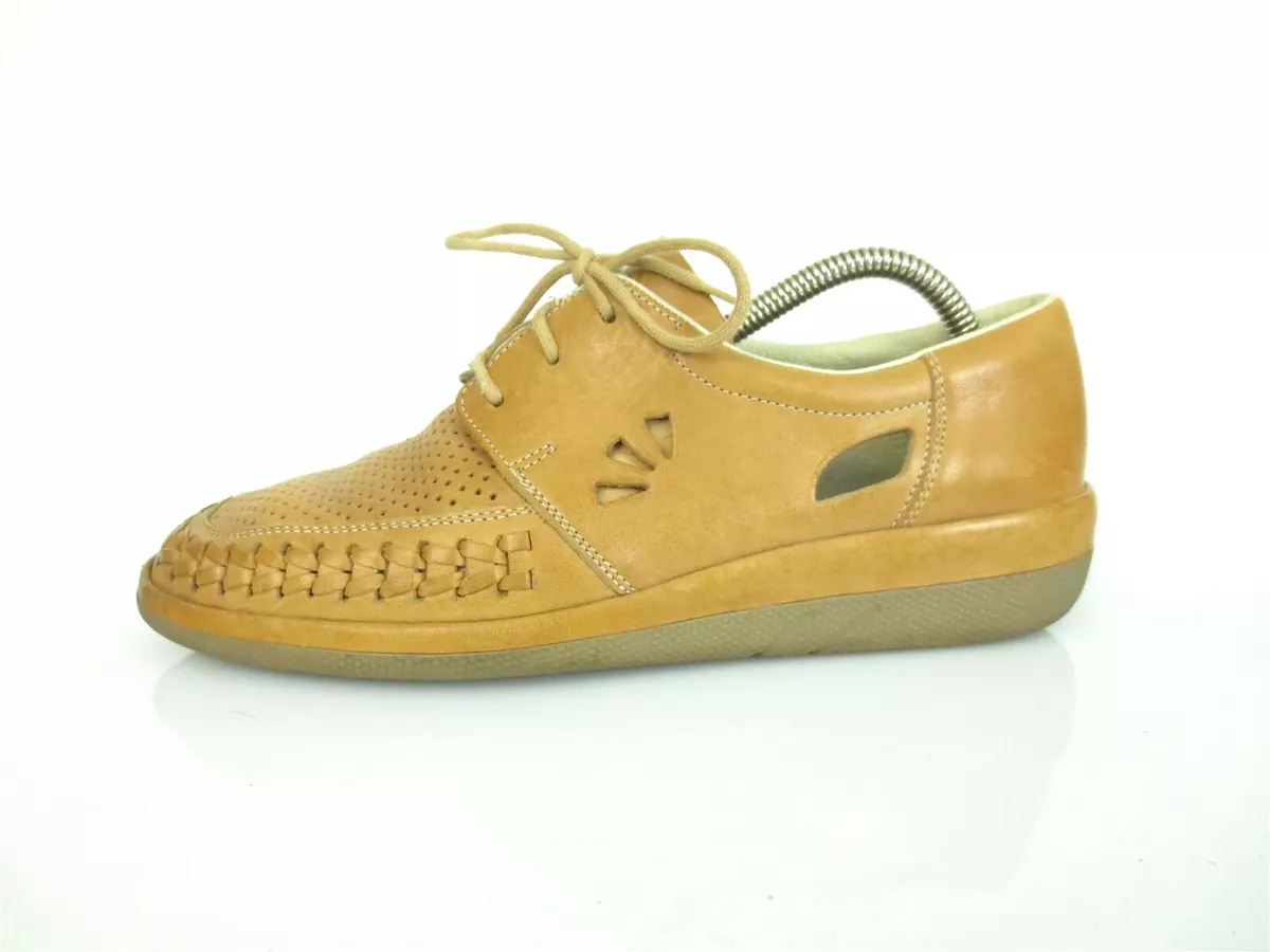 RIEKER Antistress Comfort Shoes Brown Leather Women s Flats Size