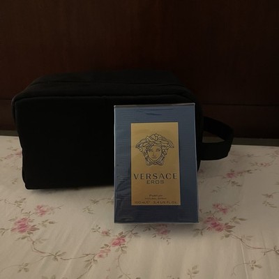 Versace Eros Parfum 100 mL Spray Men's Fragrance with Black Toiletry Bag