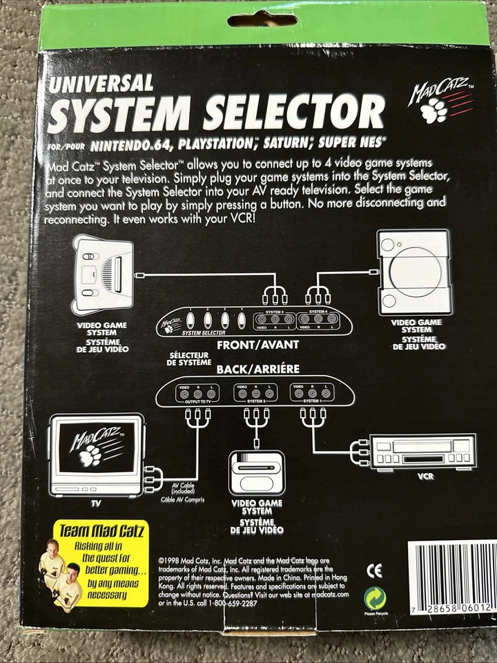MadCatz Universal System Selector for N64 Playstation PS1 Saturn SNES! - Image 2 of 4