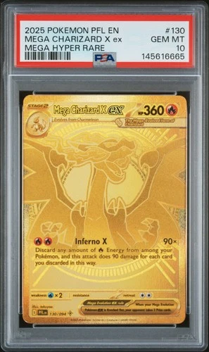 2025 POKEMON PHANTASMAL FLAMES MEGA HYPER RARE #130 MEGA CHARIZARD X EX PSA 10