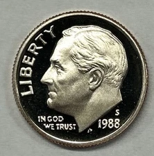 1988 S ROOSEVELT DIME FROM PROOF SET - FREE SHIPPING
