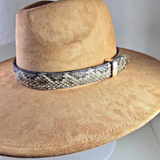 Rattlesnake skin hat band band Western cowboy cowgirl Gold Silver keeper and Tip