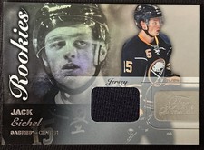 2015-16 Fleer Showcase Flair Row 0 Rookies Jack Eichel #65 Materials (MEM, RC)