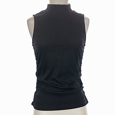 Veronica Beard Mylie Mock Neck Sleeveless Top Black Size M