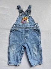 Vintage 90s The Disney Store Winnie the Pooh Friends Denim Overalls Romper 12M