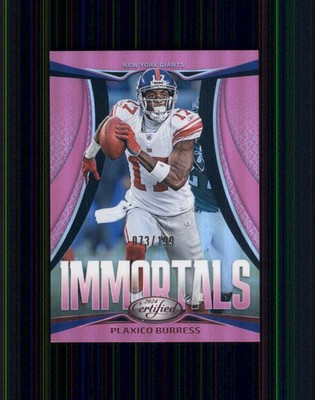 2024 Panini Certified #16 Plaxico Burress Immortals Mirror Pink #/199