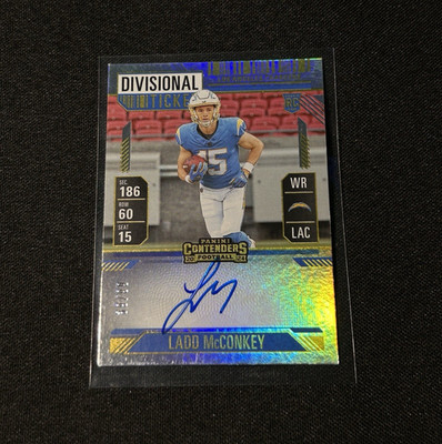 Panini Contenders 2024 Ladd McConkey RC Auto /99 Divisional Ticket #110 Chargers