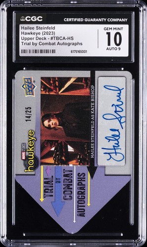 2023 HAWKEYE UD TRIAL BY COMBAT AUTO #TBCA-HS HAILEE STEINFELD CGC 10 GEM MINT