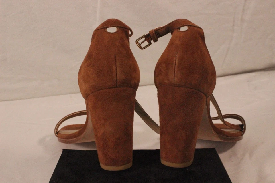 Stuart Weitzman Tan Suede Strappy High Heel Sandals Size 8 Made In Spain - Image 4 of 4