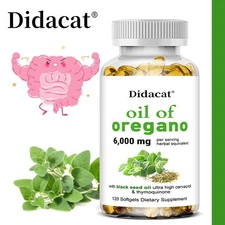 Oregano Oil Capsules 6000mg - Digestive and Gut Health, Immune Support