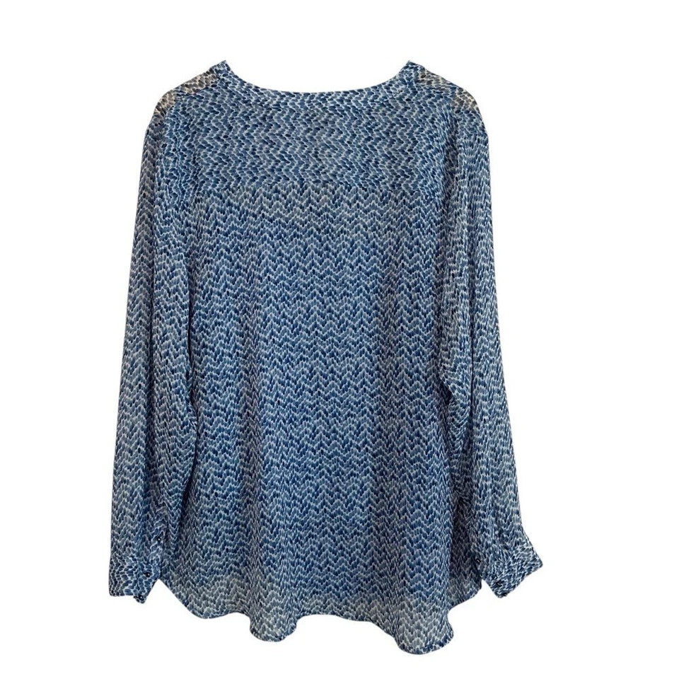 Blusa sin mangas suave elástica Liz Claiborne para mujer 2X trabajo informal en capas de gasa Foto 4 de 4