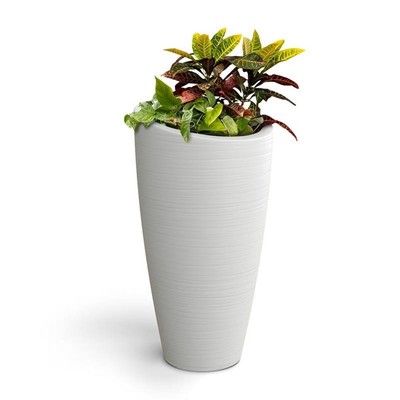 Mayne Modesto Polyethylene Resin 32'' Tall Modern Planter in White