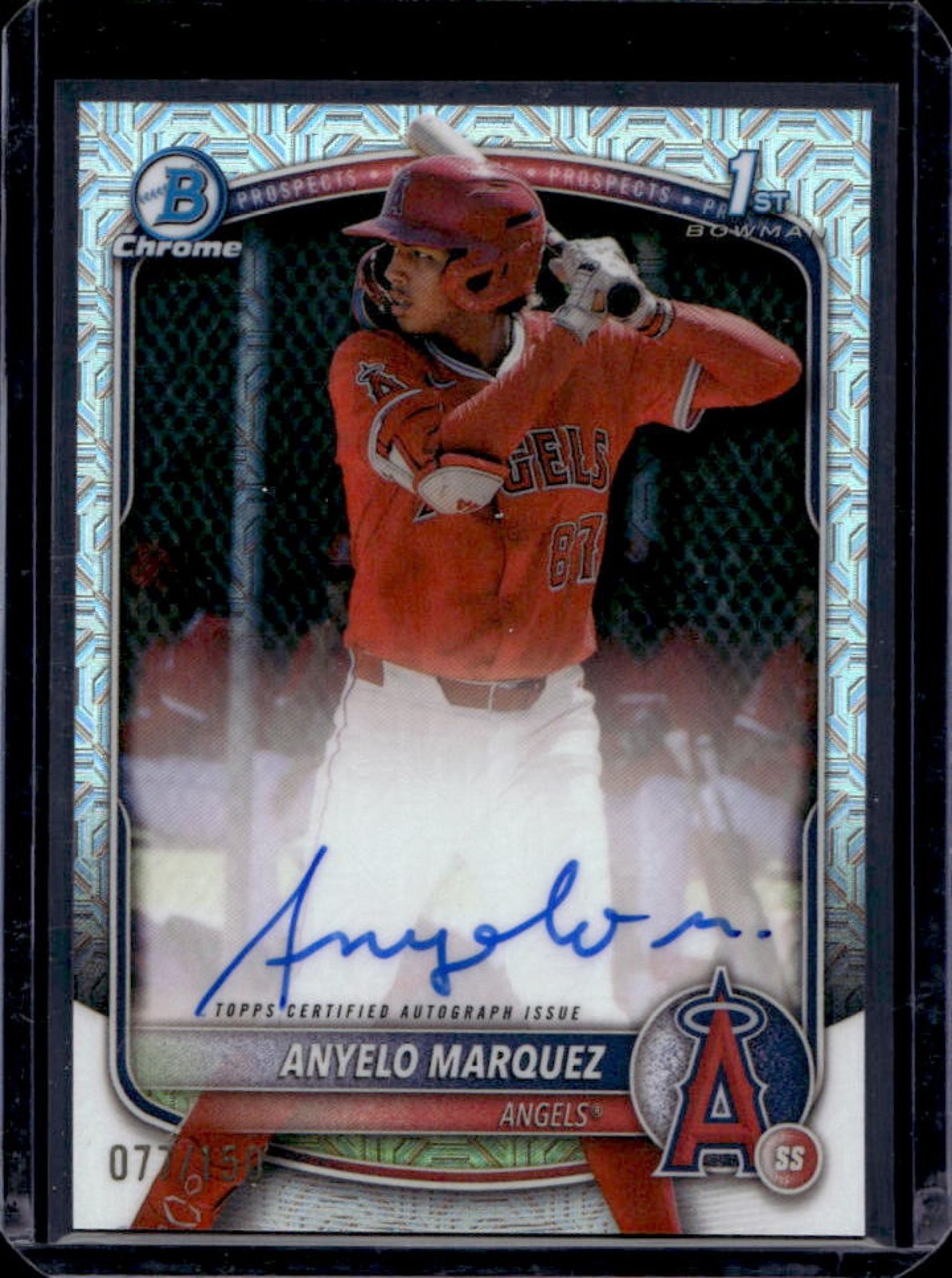 2025 Bowman Chrome Anyelo Marquez Auto HTA Choice Refractor 1st Prospect #/150