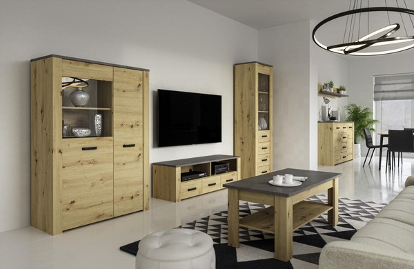 Wohnzimmer Sideboard 2X Vitrine 3Tlg. Wohnwand Neu WohnzimmermöBel Set Designer-image