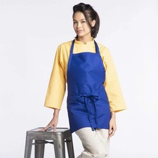 Uncommon Threads Unisex Adjustable With 3-Pocket Restaurant Bib Apron Royal Blue