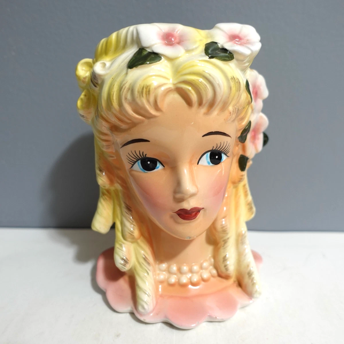 Vintage Girl Head Vase Indiana OTHER China & Pottery Headvases for
