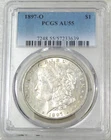 1897-O Morgan Silver Dollar PCGS AU55 Bright Luster Just Graded New Holder #Q345
