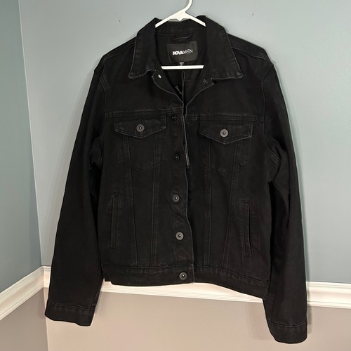 Fashion Nova Men Cobain Denim Jacket Black Size XLCotton Trucker Jacket - Afbeelding 4 van 9