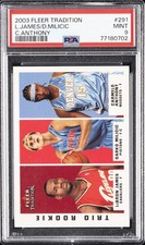 2003 FLEER TRADITION #291 CARMELO ANTHONY/DARKO MILICIC/LEBRON JAMES PSA 9