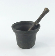 Kleiner alter Mörser mit Stößel – Messing/Bronze – Vintage