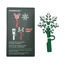 Disney Parks Starbucks Surprise Silicone Straw Topper Mickey Icon Snowflake