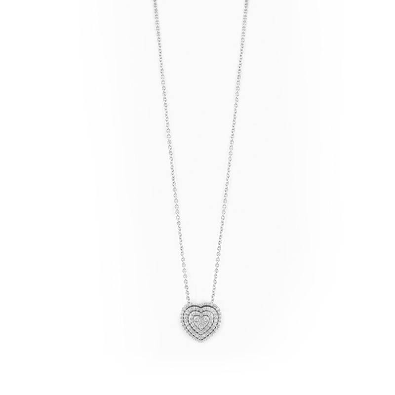 Necklace Salvini Bagliori 20091622 White Gold Diamonds 0.42 ct Heart pavé Women