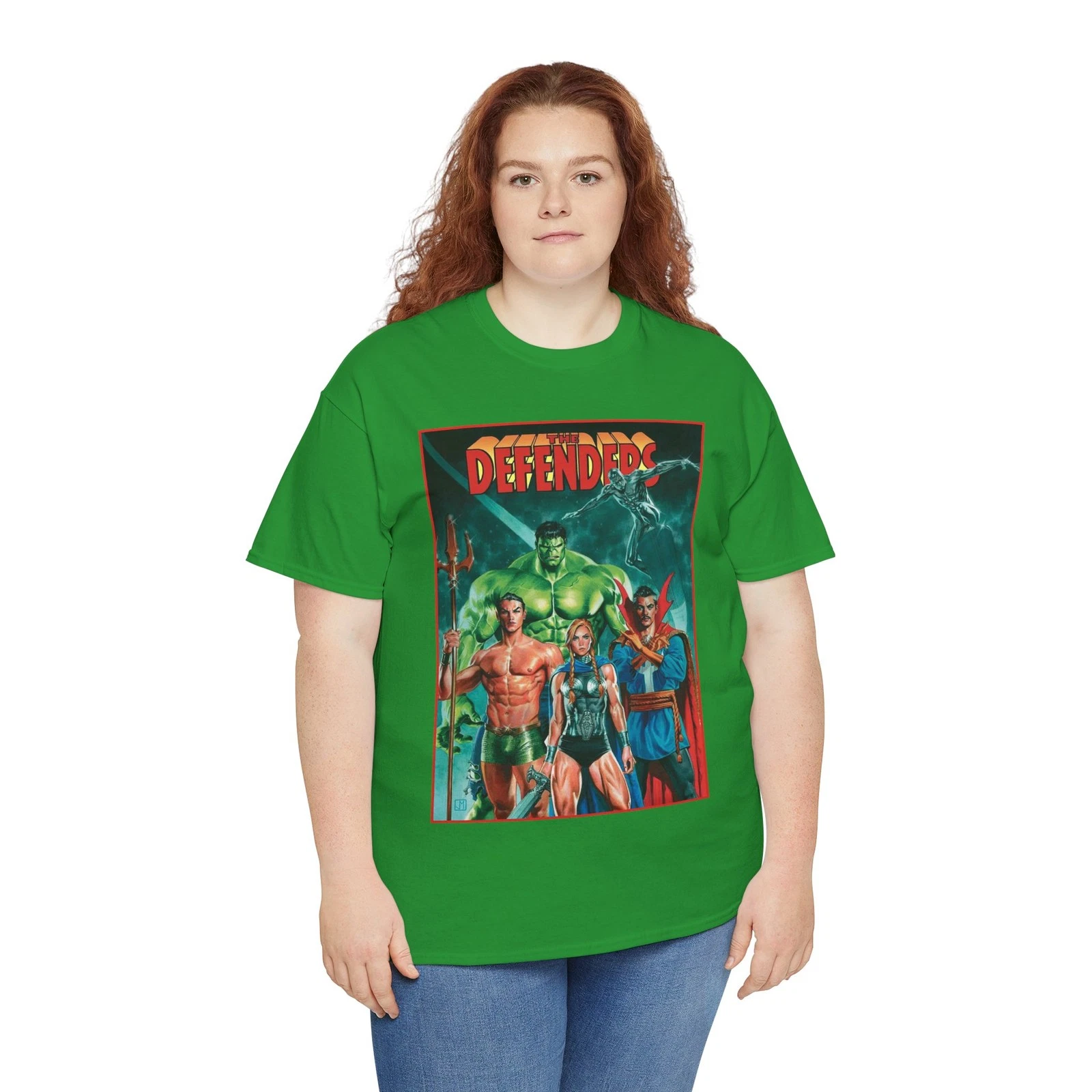 Defenders T-Shirt - Dr Strange, Valkyrie, Hulk, Namor, Silver Surfer - Marvel