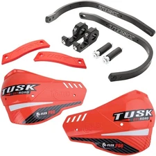 Tusk 1760390032 D-Flex Pro Handguards Black Bar/Red Plastics 1 1/8" Clamp