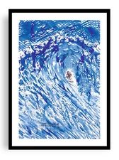 Raymond Pettibon - Drop In With Me, Giclee Print, Surfer Poster, California Wave