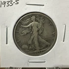 1933 S Walking Liberty Half Dollar Silver Coin .50c