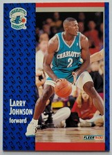 1991-92 Fleer Basketball Larry Johnson Rookie RC #255 Charlotte Hornets