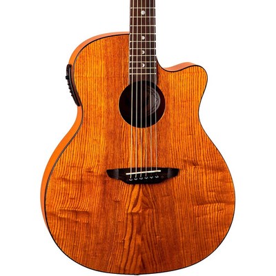Luna Guitars Gypsy Grand Concert Quilt Ash Acoustic-Electric Guitar Natural