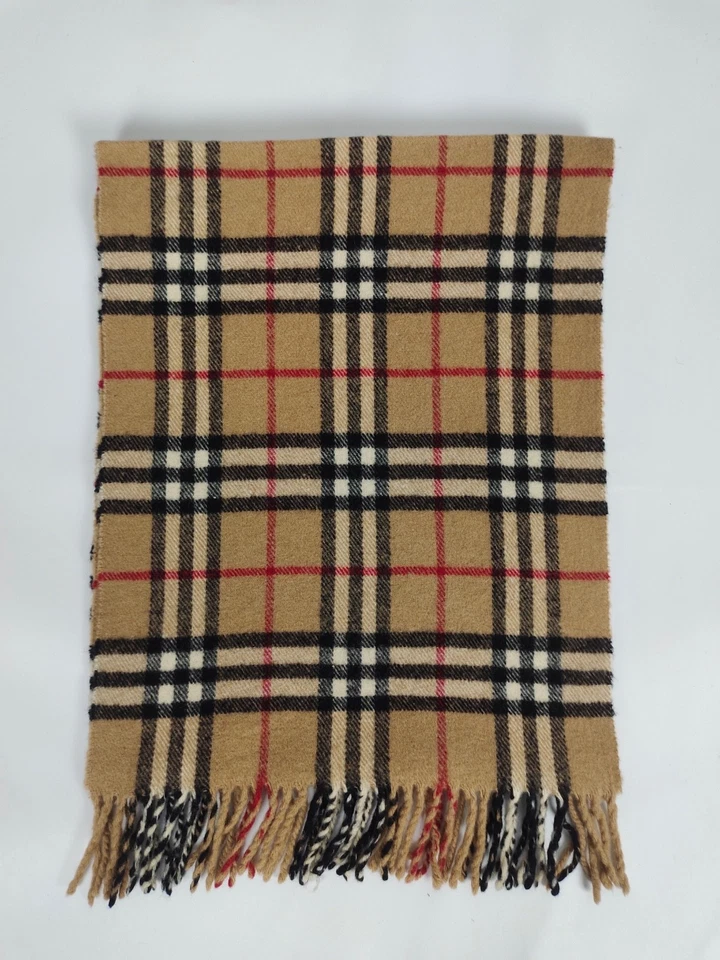 Burberry genuine vintage nova check Camel 100% Lambswool winter Scarf Scarves - Image 2 of 4