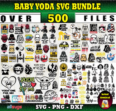 Baby Yoda SVG Bundle   Star Wars Cut Files for Cricut, Silhouette & Laser Cut