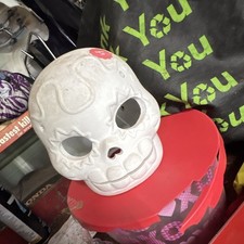 Home Accents Holiday LED Light Up Halloween Skull Prop, White Plastic