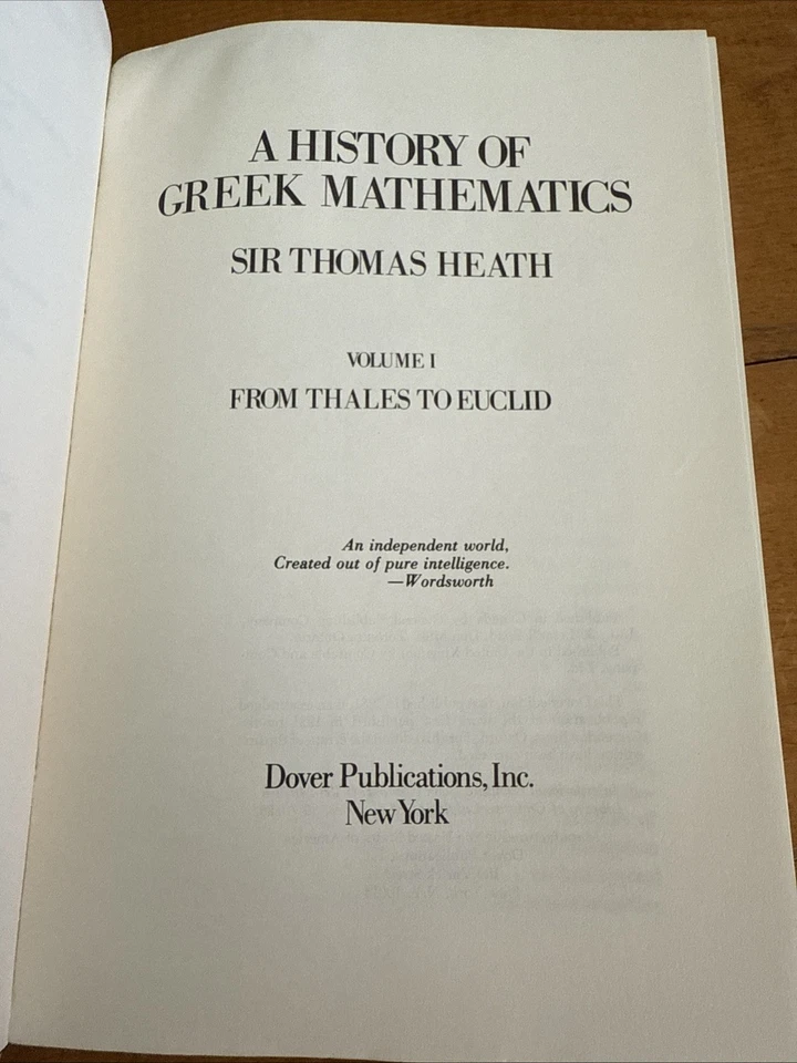 A History of Greek Mathematics, Vol I: From Thales to Euclid Volume 1 Heath PB - Image 3 of 4