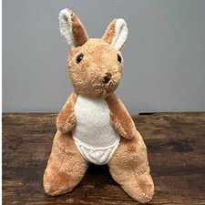 Kangaroo Plush Stuffed Animal Tan White Joey Soft Toy Bean Bag Base Small 9"