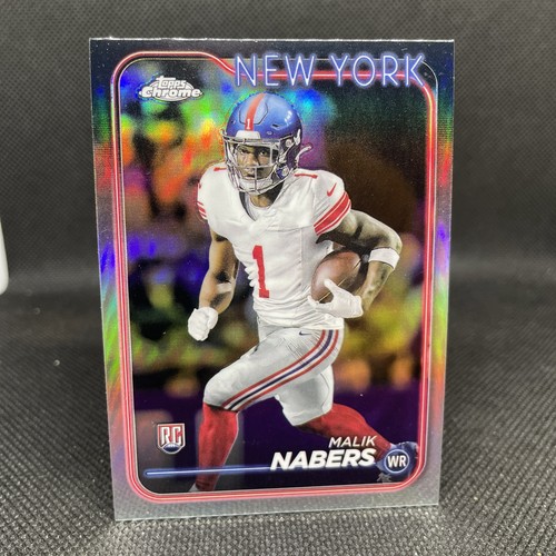 Malik Nabers RC 2024 Topps Chrome Refractor New York Giants #205