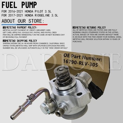 High Pressure Fuel Pump For Honda Passport Odyssey Pilot 16790-RLV-305 ...