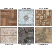 Vinyl Floor Tiles Wood & Marble Look 2mm Thick Highly Durable Sticky Floor Tiles