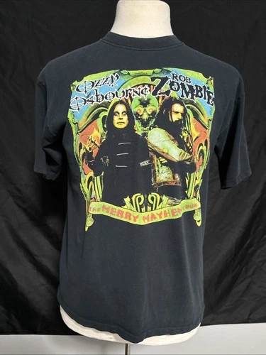Ozzy Osbourne Rob Zombie Concert Tour Merry Mayhen 2000s vintage concert t-shirt, vintage, single stitch, B+ condition