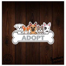 Adopt Dogs Puppies - Vinyl Decal Sticker - Car Window Laptop - ebn8109