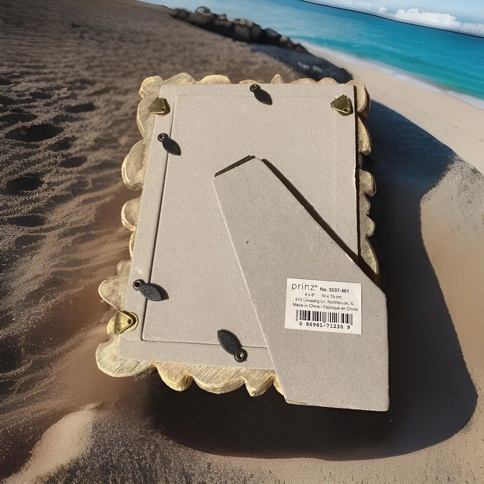 Beach Theme Resin River Rock Stone 4x6 Picture Photo Frame Prinz Rustic - NEW - Image 3 of 4