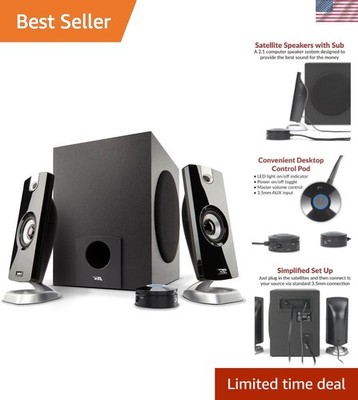 CA-3090 2.1 Speaker System with Subwoofer   18W Immersive Sound Experience