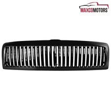 Hood Grille Fits 1994-2001 Dodge Ram 1500 2500 3500 Vertical Style Glossy Black