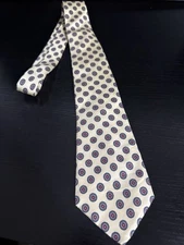 Christain Dior Mens Necktie Cream With circle Details