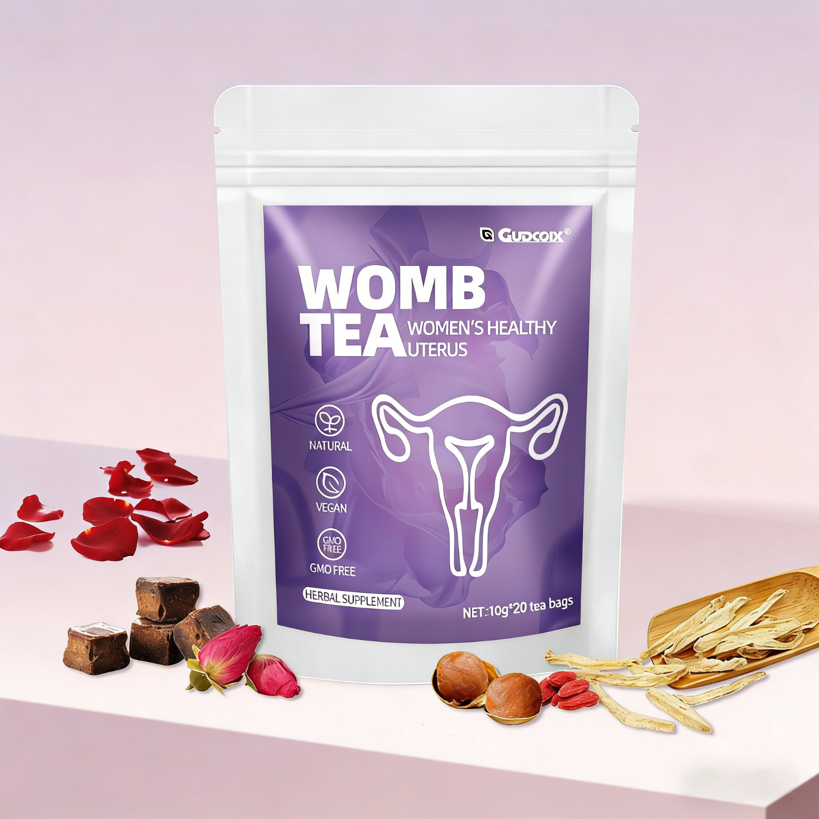 For Women, Ginger & Jujube Herbal Tea , Uterus Wellness Support 20 Bags
