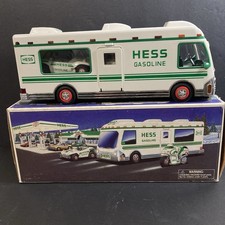 Hess 1998 Toy Truck RV Recreation Van with Dune Buggy & Motorcycle With Box